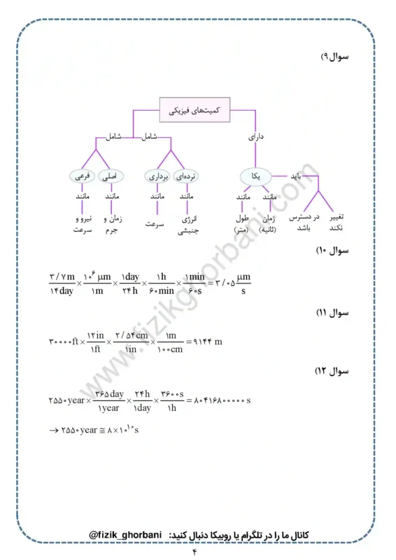 حل تمرینات فصل 1 فیزیک دهم (4)